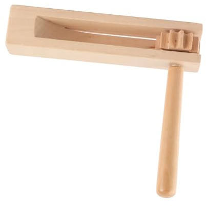aqxreight Birch Wood Ratchet Noise Maker Handheld Rattle Instrument for Cheering Sporting Events & Group Celebrations Sound Wooden Toy