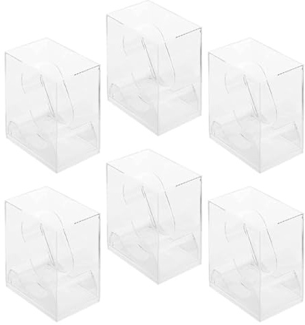 TOPPERFUN Scatola Porta Orologi in Plastico e Portatile Quadrata Set 6 Vetrina Trasparente Antigraffio per Conservazione Orologi