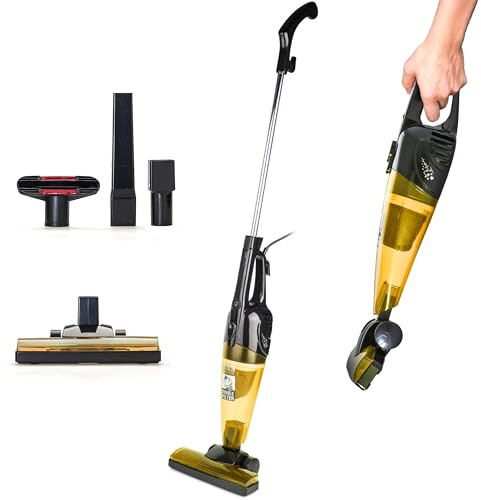 Merlin 2-in-1 Pro Vacuum Cleaner (Gold) | Corded, 850W Powerful Suction, Multiple Attachments | Lightweight Upright & Handheld Hoover for Carpet, Hard Floors, Pet Hairs & Cars