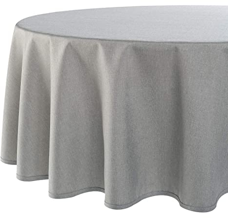 Tischdecke Wien, Moderne und fleckabweisende Tischwäsche für das ganze Jahr, grau, 160 cm rund