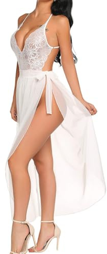 Vestidos Mujer Sexy Conjunto de Lenceria Sexy 2 Piezas Babydoll Encaje Transparente de Lencería Sexy para Mujer