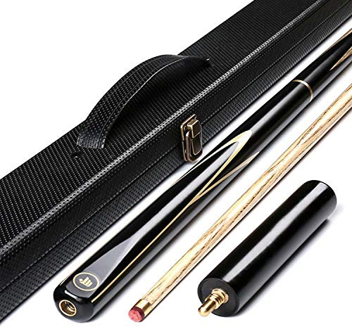 AONETIGER Stecca da biliardo e pool 3/4 snodata in frassino, artigianale, con impugnatura in 3 pezzi da 9,7 mm, con accessori per estensione, custodia rigida/borsa a scelta