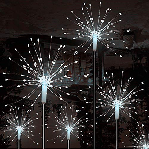 Mixtooltoys 2 x 90 LED Solar-Lichterkette, Feuerwerk, weiß, IP65, wasserdicht, Dekoration für Innen und Außen, für Weihnachten, Hochzeit, Abend, Haus, Garten