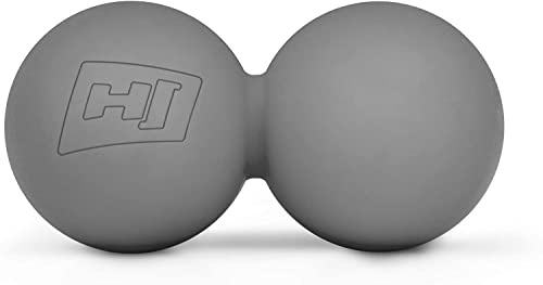Hop-Sport Doppelter Massageball aus Silikon HS-S063MB 63mm Faszien-Ball zur Selbstmassage und Triggerpunkttherapie (Grau)