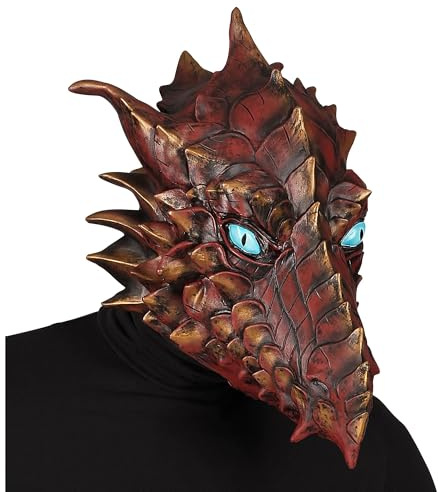 Widmann 01135 – helhuvudmask drake, skräck, dino, halloween, karneval, temafest