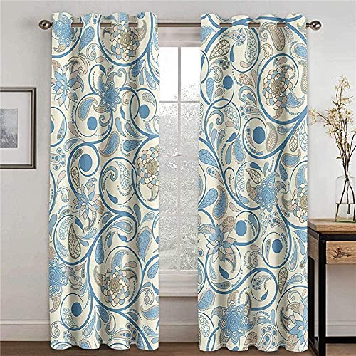 2Er-Set Verdunkelungs Vorhang Pflanze 3D Gardine Blickdichte mit Ösen, Printing Shading Vorhänge für Schlafzimmer，100% Polyester Mikrofaser, Gesamtgröße: 280x175CM