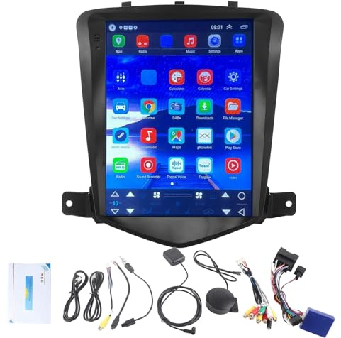 Car Player, 9.7in HD Touch Screen Car Radio Bluetooth Hands‑Free Multimedia Player GPS Navigation Replacement for Chevrolet Cruze J300 2008‑2014, Support Android 10.1