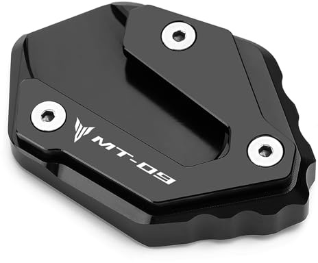 CXEPI Motorrad Seitenständer Vergrößern Fuß-Verbreiterung Ständer Platte Pad für MT-09 MT09 SP 2014-2022 2023 2024 2025,Schwarz