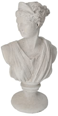 Keyhomestore - Decoración en forma de busto de mujer, fabricado en yeso, altura 32 cm, ideal como adorno de apoyo para estantes, muebles y mesas.