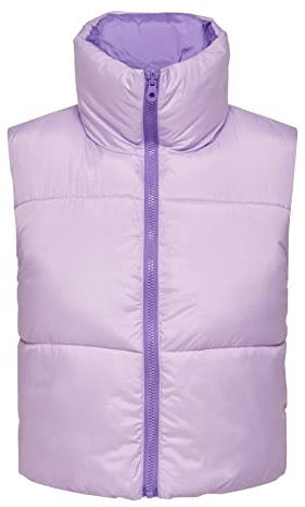 ONLY Pantalones Cortos Onlricky Rev. Waistcoat Otw Noos Chaleco Acolchado, Morado Pastel. Detalles: Cachemira Morado, L para Mujer
