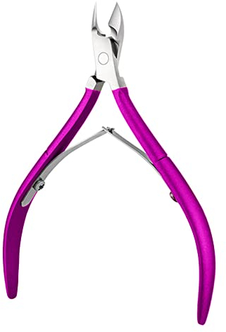 Professionelle Nagelhautzange, Nagelhaut Schere, Edelstahl Hautschere Scharfem Schnitt Fein zur Entfernung Überschüssige Eingerissener Haut an Finger und Zehen, Französischer Griff (Lila）