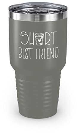 Teegarb Letter Blanket Vaso de acero inoxidable de 887 ml de colores, con cafeína, más corto, ilustración sarcástica, café humorístico, 30 onzas, gris