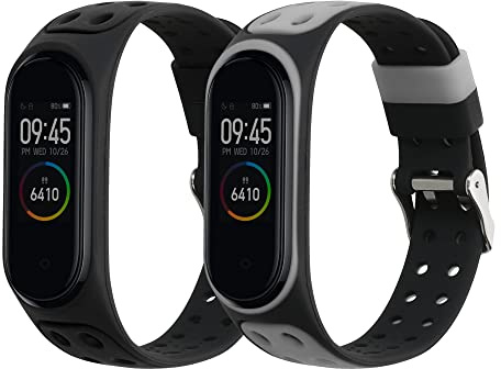 kwmobile 2x Uhrenarmband für Xiaomi Mi Band 4 / Mi Band 3 Armband - Fitnesstracker Band Set aus TPU Silikon - Ersatzarmband Smartwatch