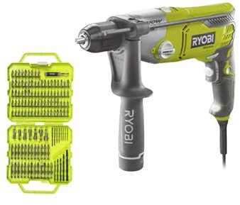 Pack RYOBI Perceuse à percussion RPD1010K - 1010W - Coffret de 127 accessoires - RAK127DDSD