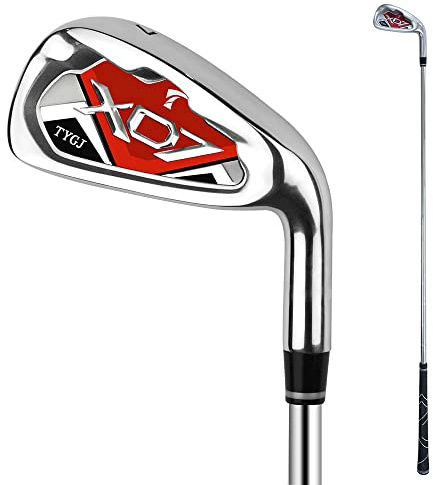 Golfklubba järn nr.7 för män kvinna stål/grafit gunga övningsklubb för nybörjare höger hand golfjärn (röd stål)