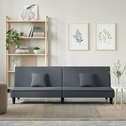 Tidyard Schlafsofa Sofabett Loungesofa Gästesofa Polstersofa Stoffsofa Sitzmöbel Bettcouch Sofa Mit Schlaffunktion Schlafcouch Wohnzimmer Multifunktionale Sofa Dunkelgrau Samt