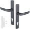 KOTARBAU® Türklinke 92 mm Profilzylinder Türdrücker Aluminium Drückergarnitur Universal Türgriff Türbeschlag Langschildgarnitur Anthrazit Zimmertür Innentür Außentür Handgriff