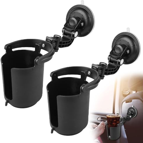 Getränkehalter Auto, 2 Stück Becherhalter, Flaschenhalter für Lüftung Schwarz, Multifunktionaler Verstellbarer Wasserflaschenhalter für Schreibtisch, Wohnmobil, Pool, Boot