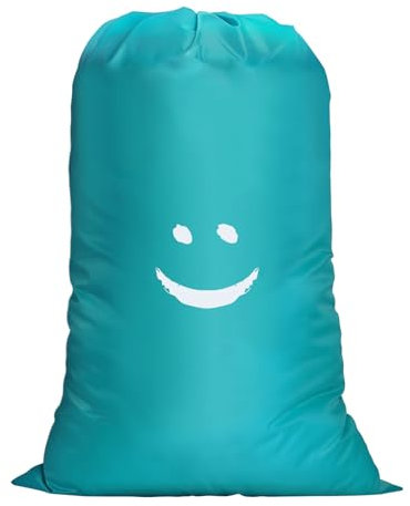 Flintronic Sac à Linge Large, 120L Sacoche à Linge Pliable, Sac Visage Souriant avec Cordon de Serrage, Léger Sacs de Linge Pliables pour Hôtel Dortoir Voyages