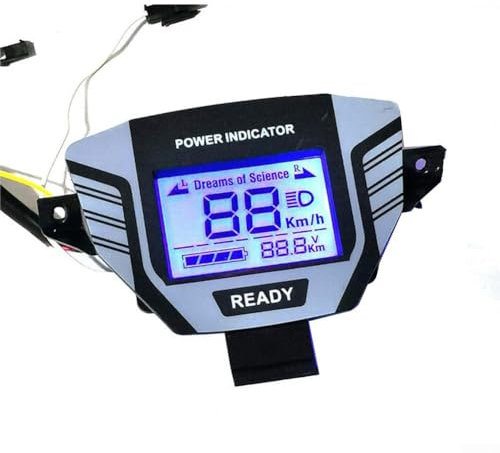 Electric Bicycle LCD Display Meter, Motor Speedmeter Screen, Compatible With 48V/60V/72V Electric Vehicles(with case)