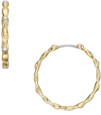 Fossil Damen Goldfarbener Edelstahl mit Ringverschluss Ohrringe