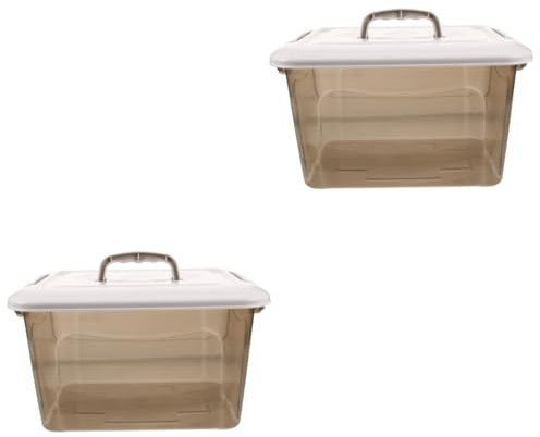 GLEAVI 2stücke Transparente Aufbewahrungsbox Mit Deckel Praktische Kunststoff-organizer-box Für Spielzeug Kosmetik Und Kleinteile Tragbar Mit Griff