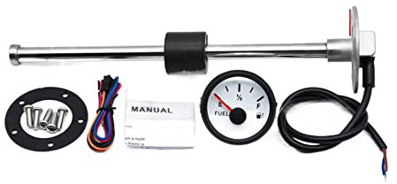 Indicador de nivel de combustible Indicador de nivel de combustible de tanque de líquido de aceite de 52MM con Sensor de nivel de combustible 240-33 Ohm 100-50mm medidor de Sensor de nivel de combusti