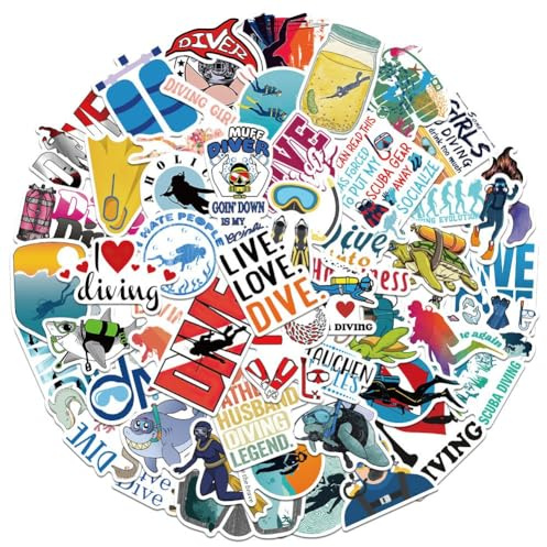 50 Pegatinas De Buceo De Verano, Pegatinas De Aventura Impermeables, Pegatinas De Viaje, Pegatinas Para Acampar Aire Libre, Para Ordenador Portátil, Botella De Agua, Equipaje, Bicicleta, Monopatín