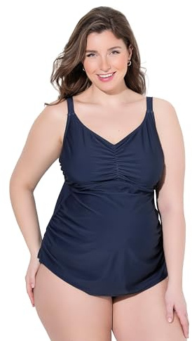 Ulla Popken Top del Tankini Bellieva Senza Coppe Blu Notte Scuro 46+ 839813130-46+