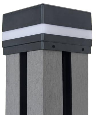 HOME DELUXE Pfostenabdeckung mit Solar LED Beleuchtung RANO - Menge: 6 | Pfostenkappe mit Solarbeleuchtung, Solar Pfostenbeleuchtung, LED Pfostenabdeckung