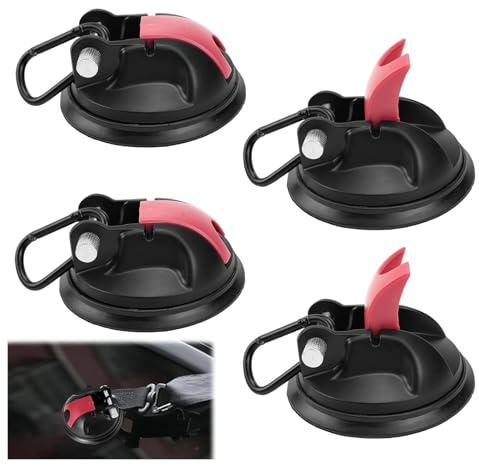 Saugnapf Haken 4 Stk Saugnapf Camping Set, Saugnapf Anker, Starke Saughaken für Camping, Saugnapf Befestigung Auto Halterung Zelte Auto,Tragfähigkeit von 30 KG, für Camping,Vorzelte,Wohnmobil,Fliesen