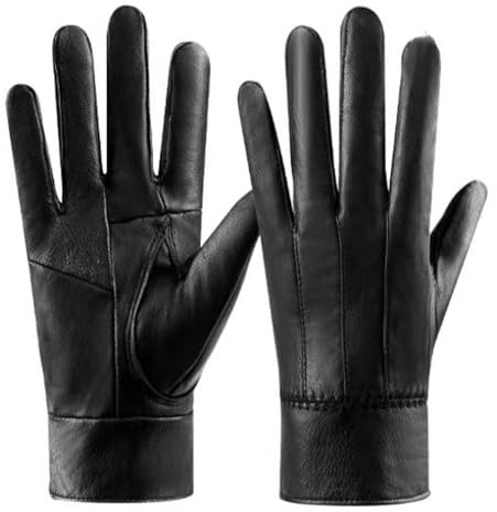 TYXHXTF Guanti da Donna in Pelle di Cashmere, Guanti invernali da Donna di Pecora Touchscreen Foderati in Lana, Termico Resistente Leggeri ed Eleganti, per Guida, Ciclismo, Taglia Unica