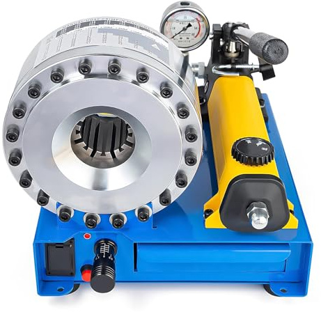 CIELOBLOEN Crimpatrice Idraulica Professionale, Kit con 8 Matrici, per Tubi Flessibili 10-30 mm, Ideale per Manutenzione Auto, Meccanica e Impianti Idraulici