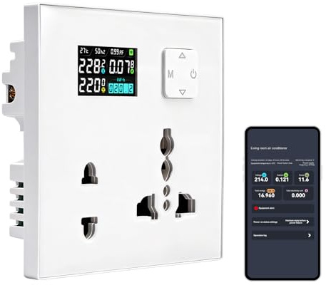 Wlan Steckdose Unterputz, Wifi Wandsteckdose Steckdose Unterputz Einbau Ein-/Ausschalten Spannungs Strom Leistungs Verbrauchsmessung für Tuya Smart life