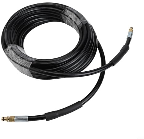 Tubo di ricambio per idropulitrice 2.643-585.0 compatibile con Karcher serie K2-K7, filo di acciaio ad alta tensione, giunti a connessione rapida, 180 bar, 2610 PSI Max, 60°C (10M)