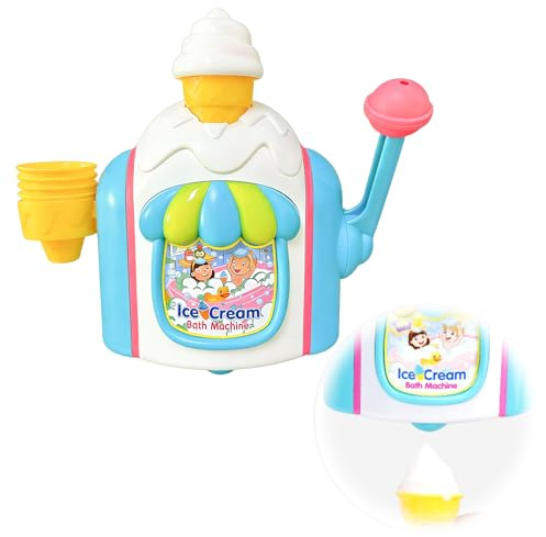 Ice Cream Bath Toys, Bath Ice Cream Foam Maker, Baths Bubble Ic Creamm Machine, Creams Themed Baths Toys, Sensory Play Ices Creams Bathing Toy, Bathtub Shower Play Water Toy Bathroom Shower Room (B)