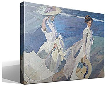 cuadrosfamosos.es | Cuadro | Canvas | Wall Art | Paseo a la Orilla del Mar de Joaquín Sorolla | Impresión Giclée sobre lienzo de algodón 100% | Bastidor de 3cm | 40x55cm