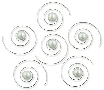 Rivelle Damen Curlies Haare Perlen 6 mm weiß 12 Stück Perlen Haarspiralen Haarschmuck Hochzeit Brautschmuck