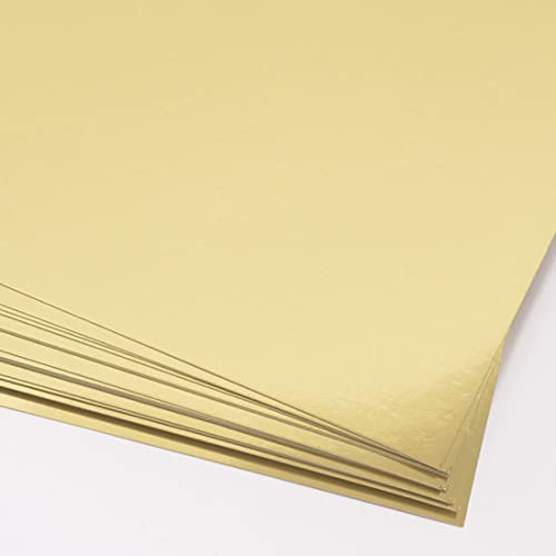 Craftelier - Packung mit 15 Metallic-Karten in Gold für alle Arten von Bastelarbeiten wie Scrapbooking, Karton, Briefumschläge, Albums, Töpfe | 30 x 30 cm · 250 g/m²