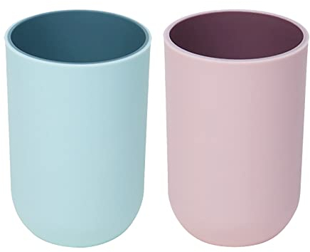 Mousyee Zahnputzbecher Kinder, Zahnputzbecher Set, 2 Stück, Wiederverwendbar, Kunststoff Für Reise, Camping, Badezimmer, Ordentliches Badezimmerzubehör