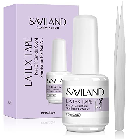 Saviland Liquid Nail Latex für Nägel– Latexband für Nägel Kunst Peel Off Nagelhaut Nagellack Schutz Hautbarriere Schutz Gel Nagellack Maniküre Starter Zubehör für Nagelstudio Home DIY