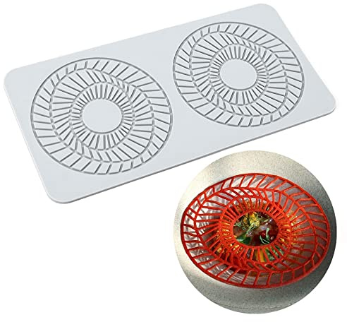 TUKE Spitzenformen für Kuchendekoration, 3D-Blatt-Silikonformen zum Backen, Gummiformen, Ton, Fondant, Spitzenmatten, Blumen, Waben, Bienen-Muster für Zucker, Schokolade, Polymer (Auge 27,2 x 13,7 x