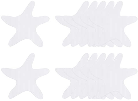 sourcing map 12pcs Non Slip Bathtub Stickers Bath Shower Floor 3.86 Anti-Slip Sticker Tape Starfish Style Decals for Bathroom Kitchen Bathtub Treads Stairs, White