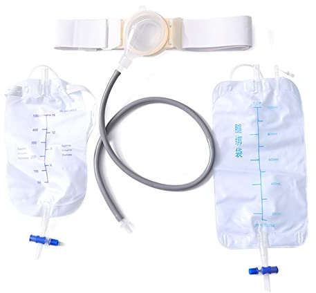 HSRG Kolostomiebeutel Taillengürteltyp, Urostomiebeutel Mit Seitlichen Taillentaschen Für Tag Und Nacht, Für Kolostomie-Pflegeblase, Voll Geschnittener Urinbeutel An Der Taille (35 Mm)