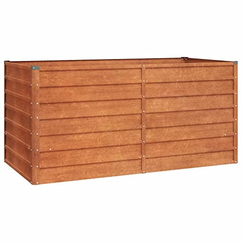Gartenbeet Hochbeet aus Metall Großes Kräuterbeet, Einfacher Aufbau, Freistehendes Gemüsebeet Pflanzkasten Pflanzenbeet Pflanzkübel für Garten & Balkon, witterungsbeständig, Grau 160x80x77 cm