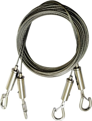 QLXHBOT Adjustable Picture Hanging Wire，6.6FT/2m Mirror Frame Kit, Heavy Duty Stainless Steel Wire Rope for Mirror Hanging Hardware, Silver 2Pcs