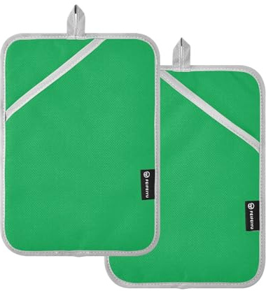 Set di 2 presine multiuso verde irlandese, guanti da forno per cucina quotidiana e cottura