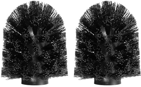 QUARKZMAN 2 Stück Innengewinde WC Ersatzbürstenkopf 15mm, Toilettenbürsten-Reinigungskopf Kugelförmig Ersatz WC Bürstenkopf Klobürste Ersatzbürstenkopf Klobürstenkopf Ersatz Schwarz