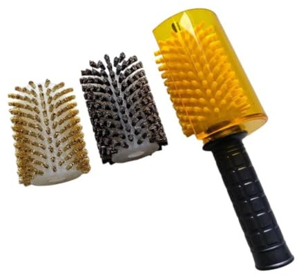 Pegciuho Snowboard Wachsbürsten Set, Ski BüRste Akkuschrauber, Rollenbürste mit Achsengriffabdeckung, Skibürsten Set 3-teilig aus Messing, Rosshaar & Nylon – Skiwachs Bürste für Ski und Snowboard inkl