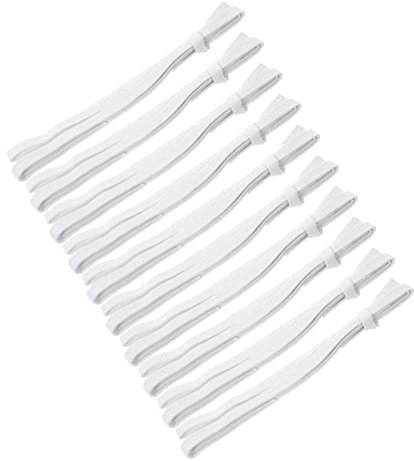 NUOBESTY Elastic Thick Bands 1.1cm Wide White Rubber Stretchy Wrap Bands for Book Bundling, Towel Fixing, and Beach Chair Securing – 10 Pieces Pack, Sturdy Elastic Straps for Home and Travel